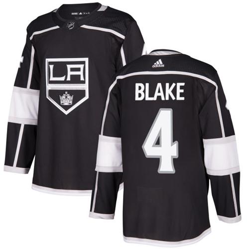 Adidas Los Angeles Kings #4 Rob Blake Black Home Authentic Stitched Youth NHL Jersey